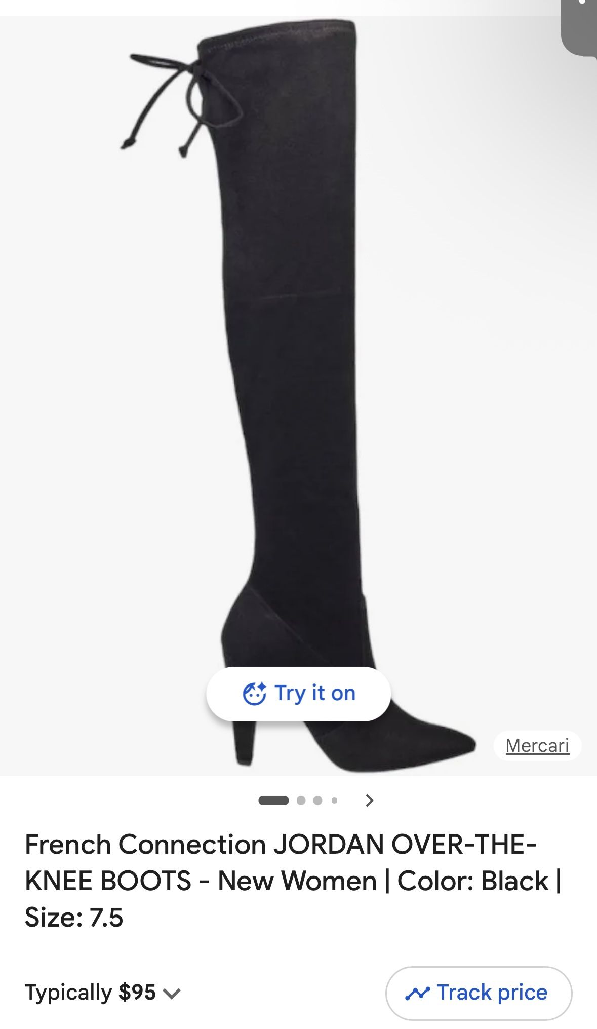 New Black Thigh High Draw String Boots Suede