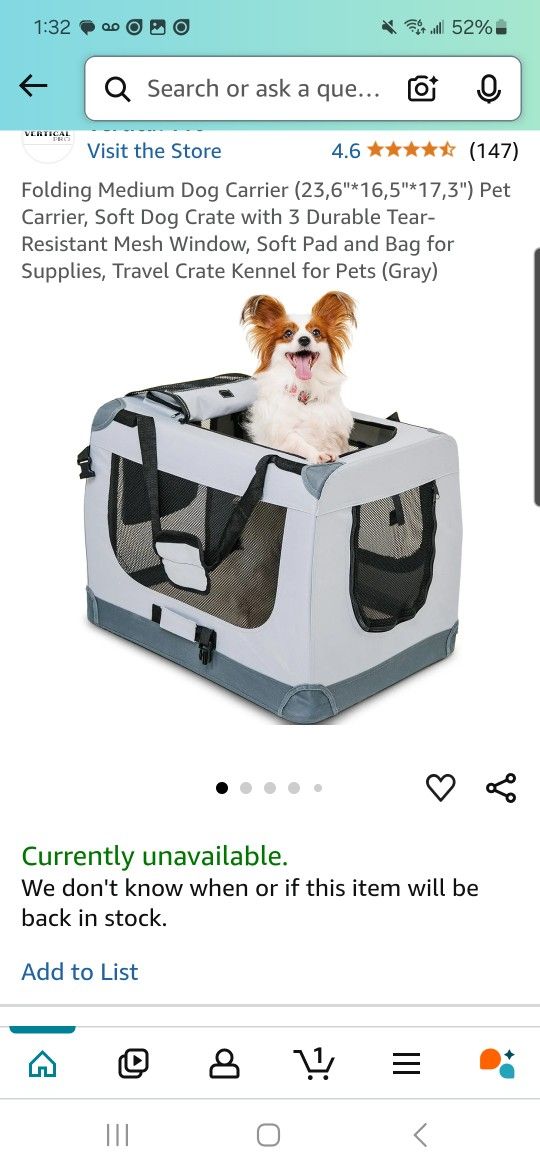 Brand new folding dog/cat carrier. Medium size