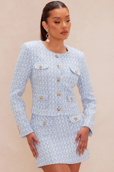 Fashion Nova Tweed Skirt Set / Traje Falda y Saco