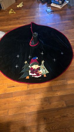 Christmas Tree Stand, Skirt And Ornaments