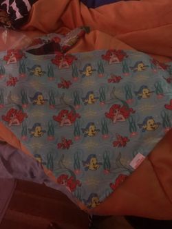 New Little Mermaid and Flounder Bandanas Large