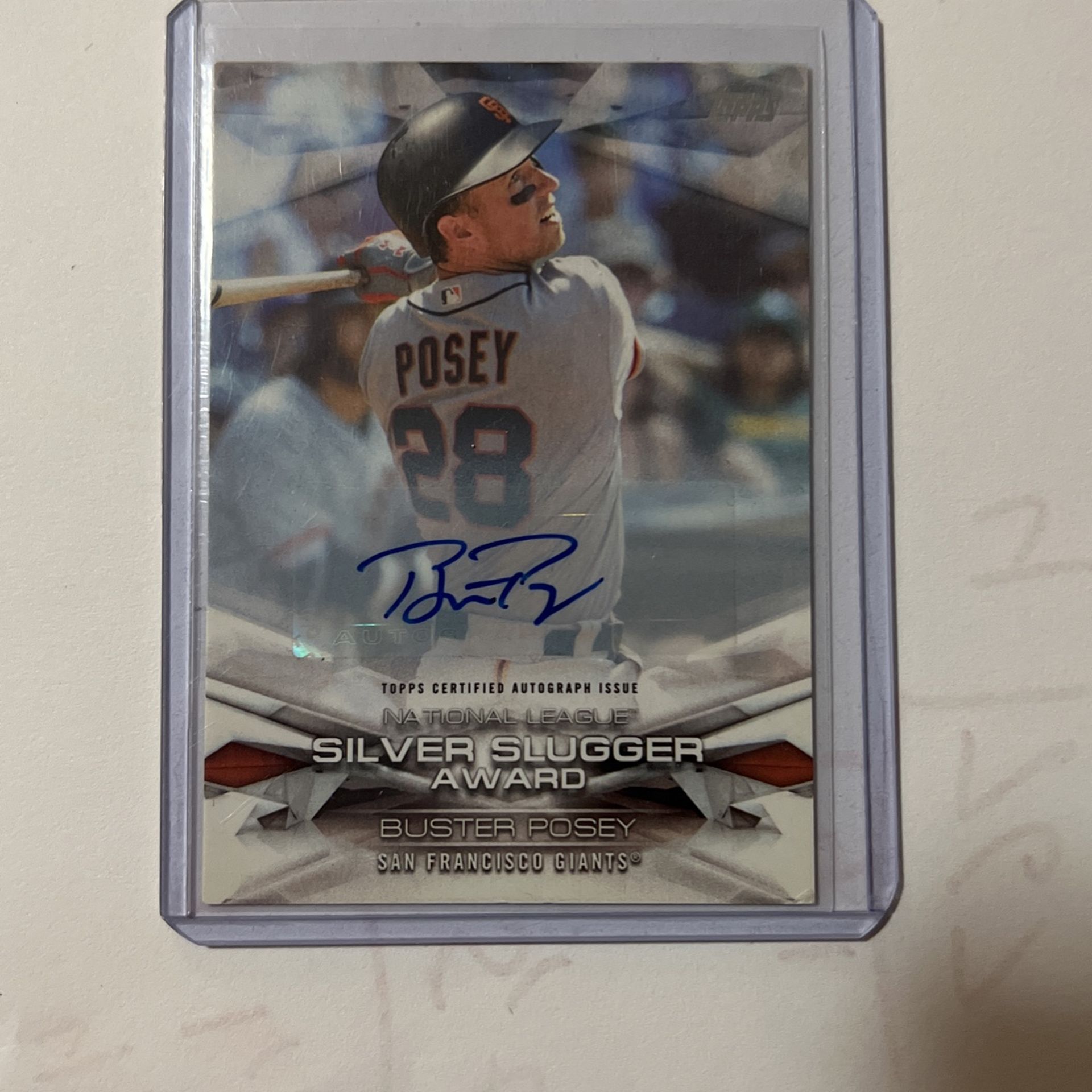 Buster Posey Autographed Baseball Card Giants 2/10