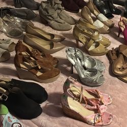 Full bag of designer shoes