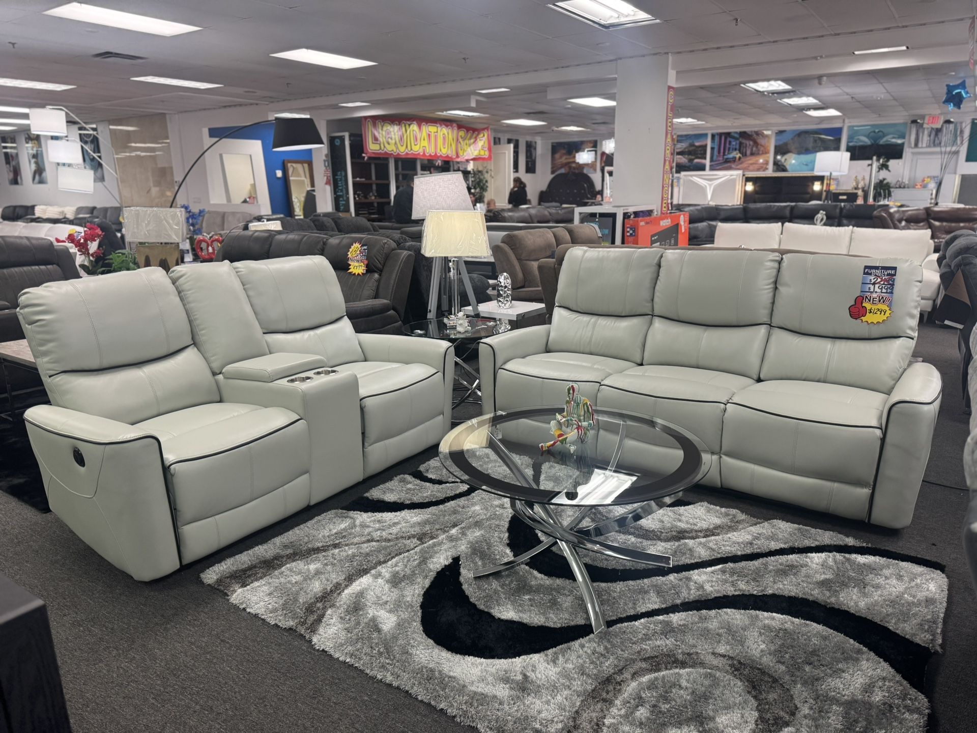 Amazing Deal👍Gorgeous Light Grey Power Reclining Sofa&Loveseat $1299