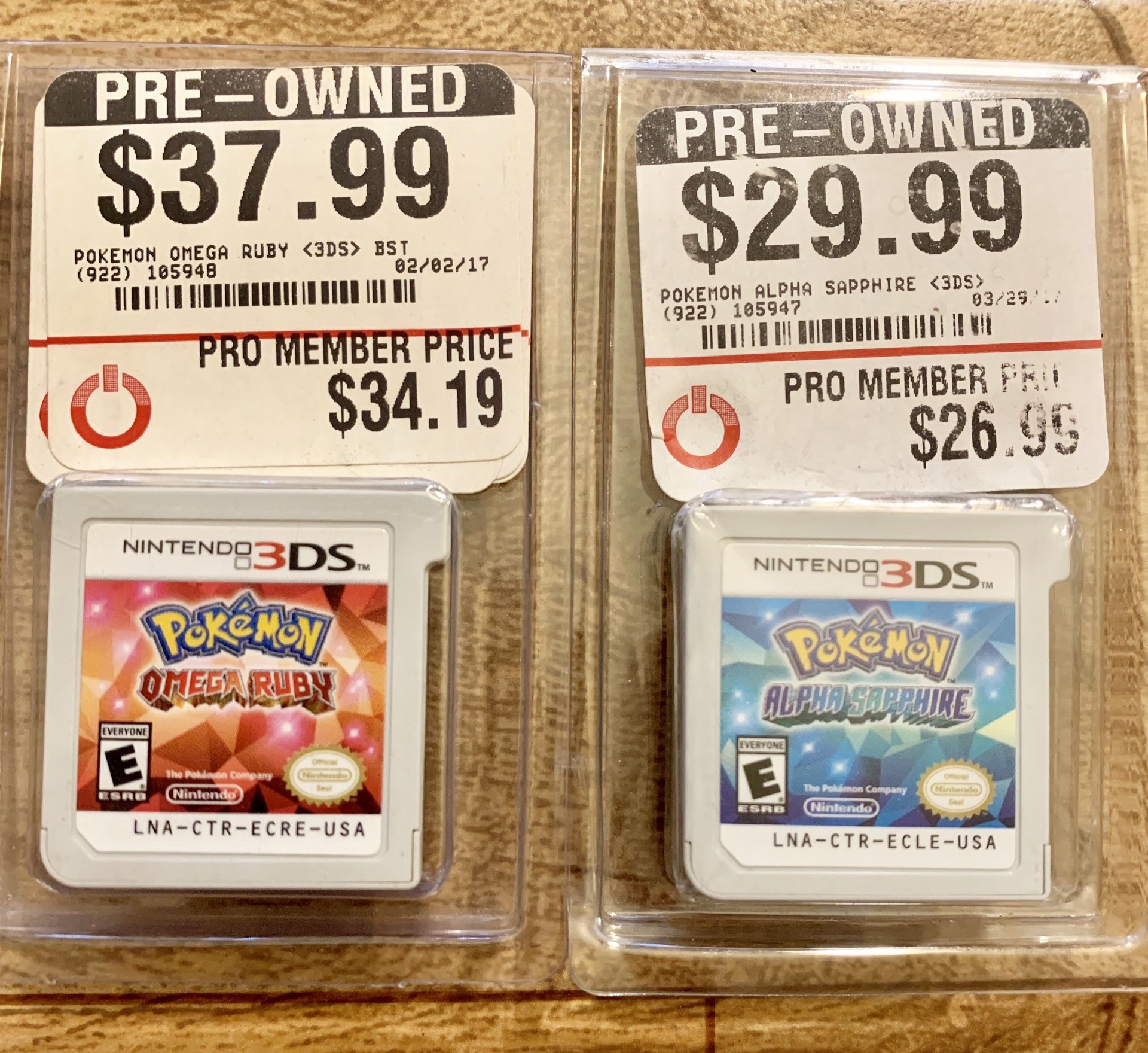 Two Pokémon games for Nintendo 3DS $25 for both