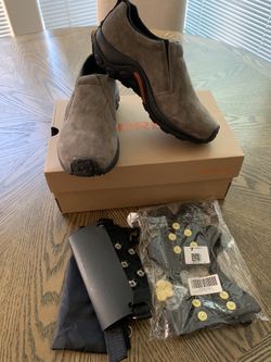 New In Box Merrell Women’s Jungle Mocs w/ Hiking & Snow Crampons 7.5