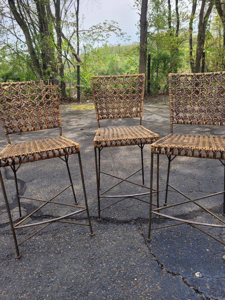 3  Metal Chairs 
