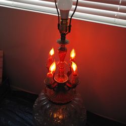 Large Vintage Glass Lamp 
