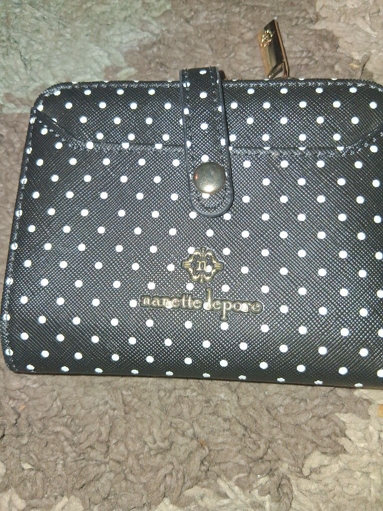 Nanette Lepore Black Poka Dot Wallet