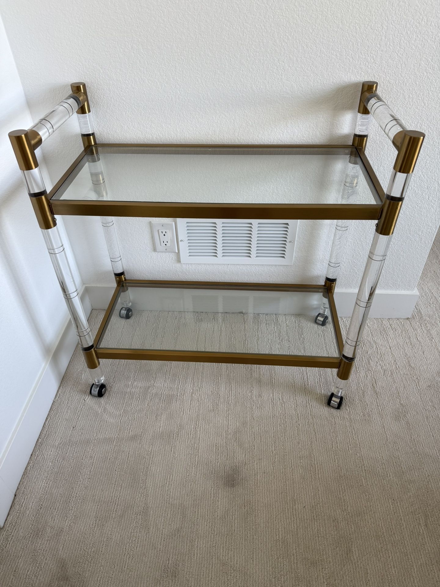 Glass and Gold Bar Cart