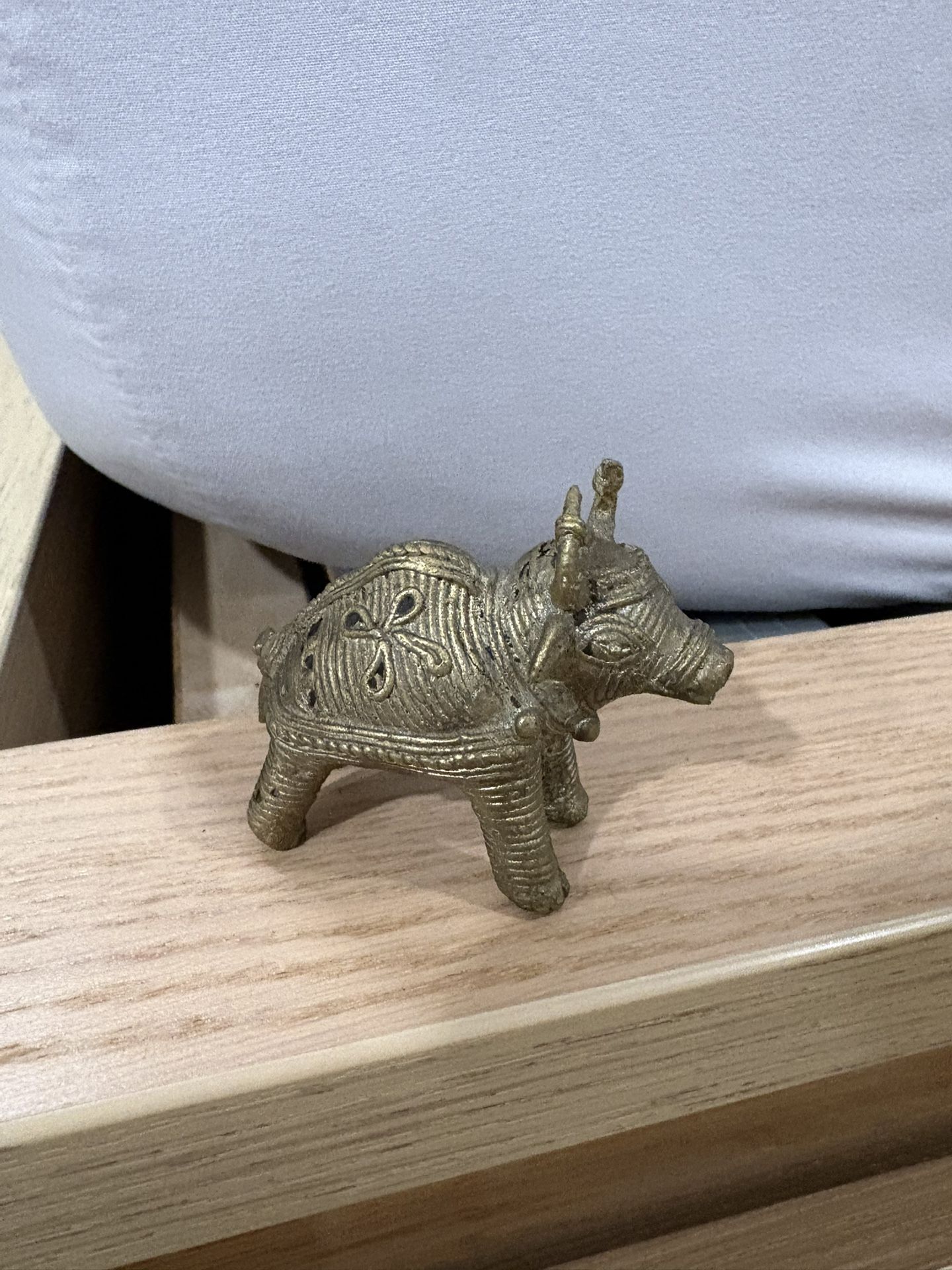 Antique brass bull figure cow brahma vintage Figure
