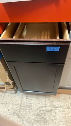 Kitchen cabinet bases, 18 inch dark wood