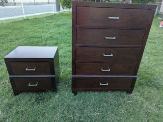 Tall Dresser and Matching Night Stand Drawer Dresser