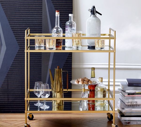 Gold Mirror Bar Cart Furniture In New York Ny Offerup