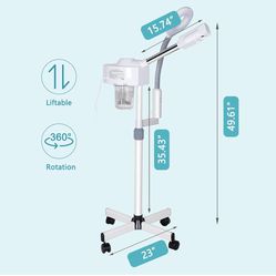 Professional Ozone Facial Steamer 5X Magnifying Lamp 2 in 1 Clean Skin 