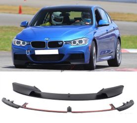 12-18 BMW F30 M Style Front Bumper Lip Unpainted Black