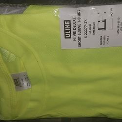 Brand New sealed 3XL Uline Hi Vis Reflective Pocket Higheway Osha Approved Saftey Shirt