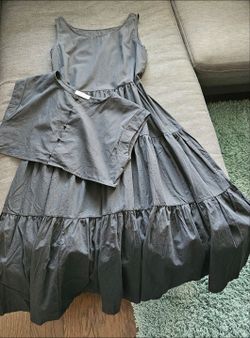 2-Piece Layered Cardigan & Tiered Maxi Dress Set