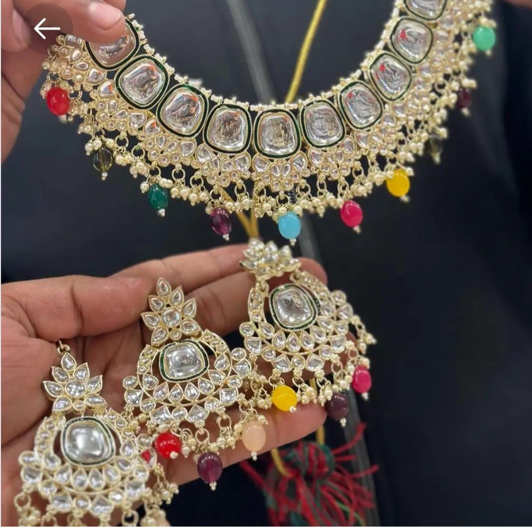 kundan multi necklace 