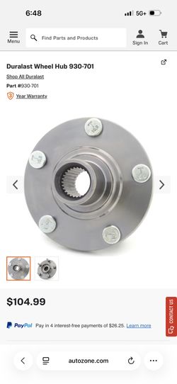 Front Hub assembly 02-06 Nissan Altima