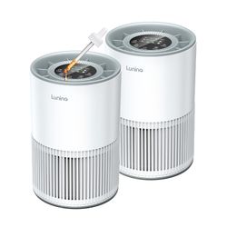 New 2 Pack Air Purifiers for Home Large Room up to 1200ft², LUNINO Air Purifier for Bedroom with H13 HEPA Washable Filter, Aromatherapy, Air Quality S