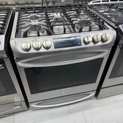 Lg Slid In Gas Stove 5 Burner 30 Inches 