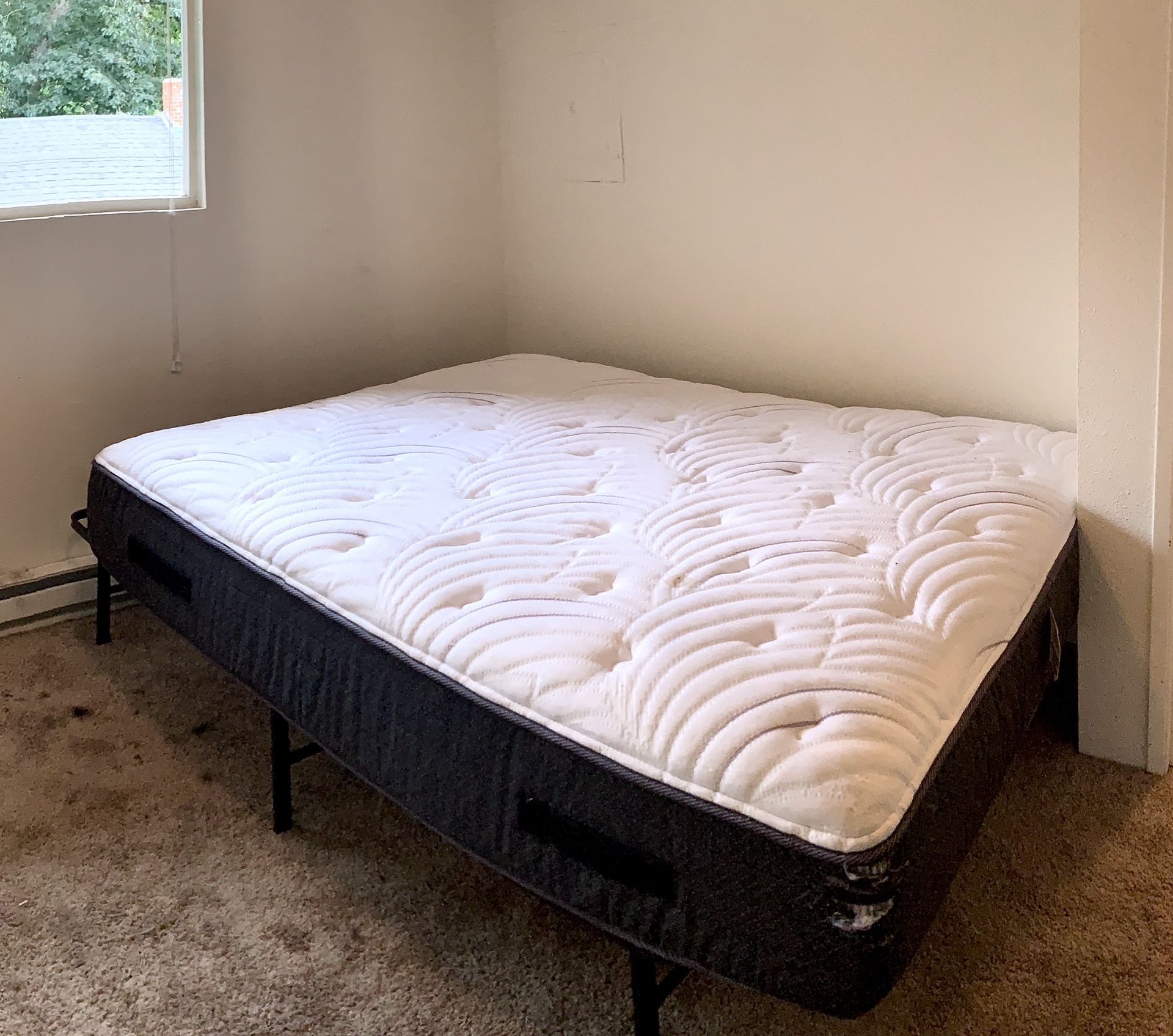 Sleepy’s Reserve Plush 15.5" Queen Pillow Top Encased Coil Mattress w/ Frame