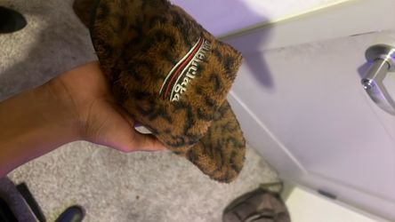 Leopard Print Fuzzy Balenciaga slides