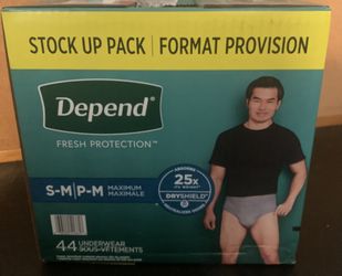 🆕 Depend® Adult Incontinence Underwear Fresh Protection® for Men, Size S/M