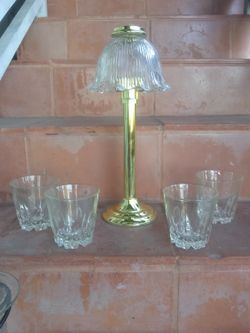 Princess house set of 4 glasses/candle lamp