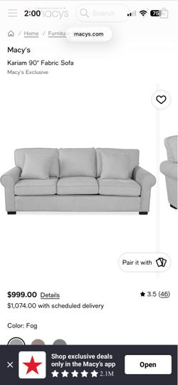 Macy’s Kariam Loveseat – Excellent Condition
