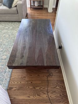 Solid Wood Coffee Table – Dark Walnut Finish – 54” x 28”