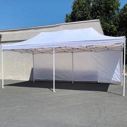 Brand New $205 Heavy-Duty EZ Popup Canopy 10x20’ with (2 Sidewalls) Outdoor Gazebo, Carry Bag
