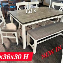 BRAND NEW 6PCS DINNING TABLE SET ALL NEW IN BOX ASSEMBLE REQUIRED$ 399