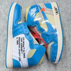 Off-White x Nike Air Jordan 1 Retro High OG UNC Blue AQ0818-148 Mens Size 9 NWB