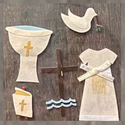 New Christian Baptism & Christening Dimensional Scrapbook Craft Stickers