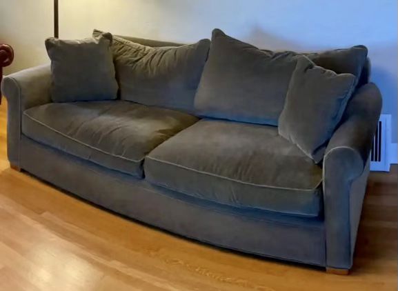 Macys Velvet Dark Olive Green Sofa