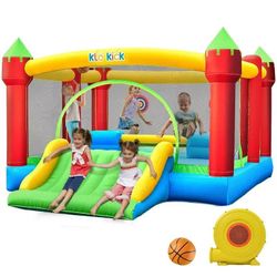 15x 12FT Large Bounce House 840D Oxford Inflatable Bouncers for 6 Kids with Blower & Slide for 3-10 Years, Child, Adult, Infant, Teen, Tween