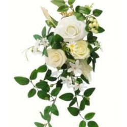 White Rose Artificial Flower Decorative Isle Chairs