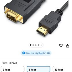 BENFEI HDMI to VGA 6 Feet Cable, Uni-Directional HDMI Computer to VGA Monitor Cable (Male to Male) Compatible for Computer, Desktop, Laptop, PC, Monit