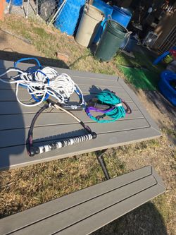 Two boat ski ropes. One of them is a hydro slide