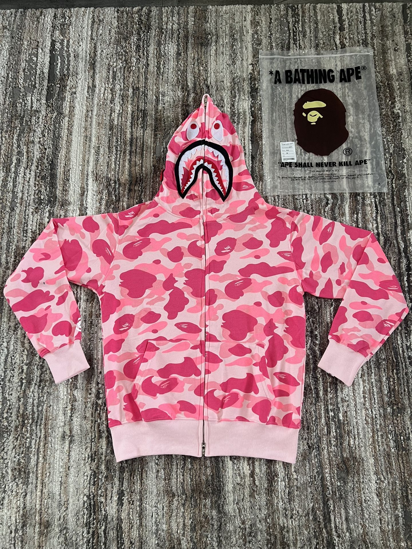 Pink Bape Hoodie Pink Bape Full Zip Hoodie Bape Abc Camo Shark