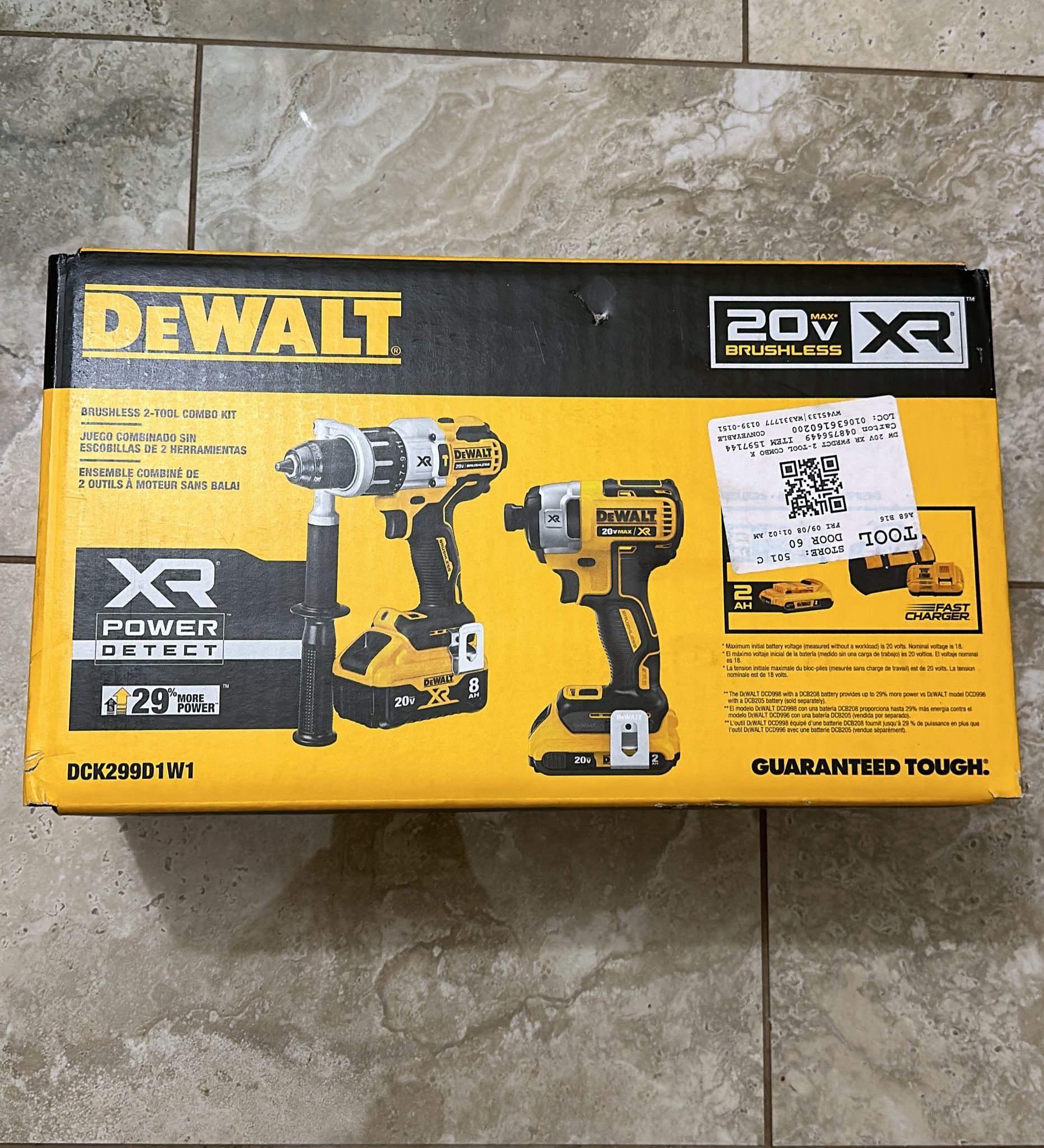 DEWALT DCK299D1W1 20V Max XR Brushless Power Tool Combo Kit