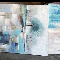 painting 40 inch by 40 inch 5 pieces 