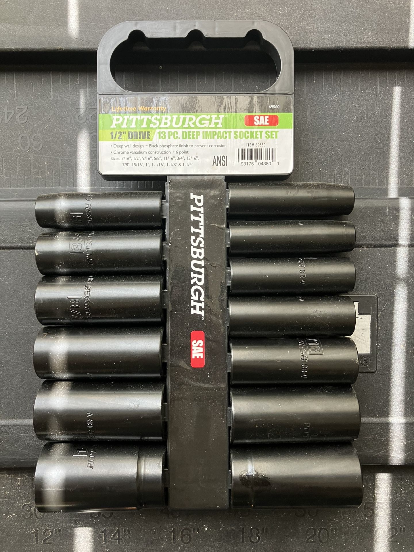 Pittsburg 1/2” Drive, Deep Impact Sockets SAE