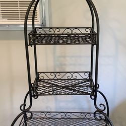 Beautiful and Unique Wrought Iron Shelf Stand