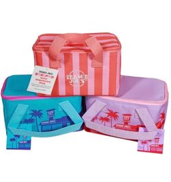 Trader Joe’s Mini Insulated Bags 2026 SET OF 3: Red and Pink Stripe, Violet, Blue