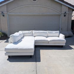 West Elm Haven XL Sectional Sofa – White, Modern & Comfy