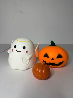 JUMBO HALLOWEEN SQUISHIES – GHOST ANGEL, PUMPKIN & CRUNCHY PUMPKIN