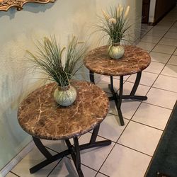 Side  Table Set  23 In Round  21 In H Ex  Condition